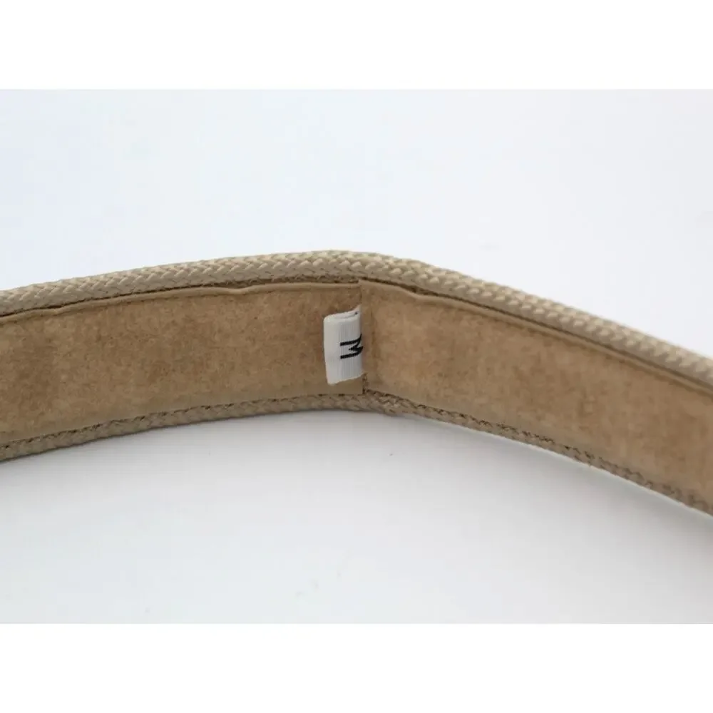 Vintage 80s Cache Belt Shell Buckle Womens Medium Beige Braided Boho Adjustable